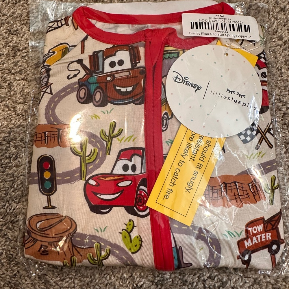 Little Sleepies Disney Cars Zippy size 2t